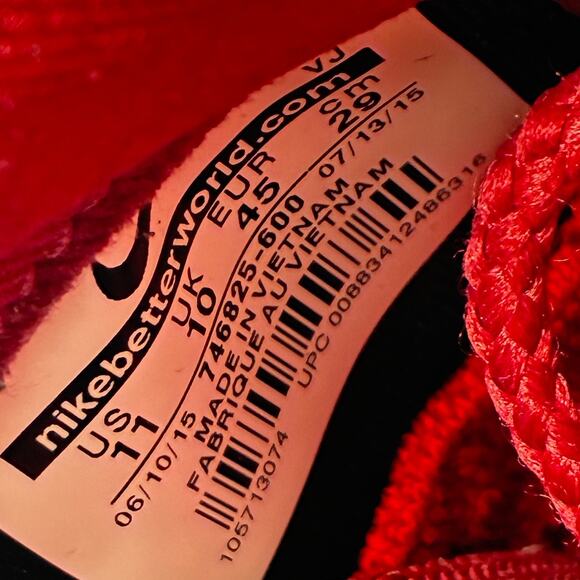 Nike Roshe NM Flyknit PRM Red Running Shoes Sneakers 746825-600 Men's Size 11 - Picture 10 of 11